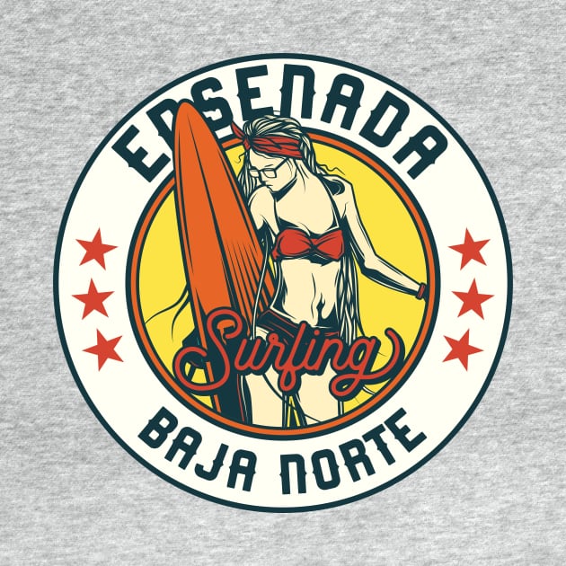 Vintage Surfing Badge for Ensenada, Mexico by SLAG_Creative